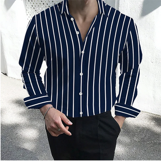 Men's Formal Long-sleeve Striped Shirt