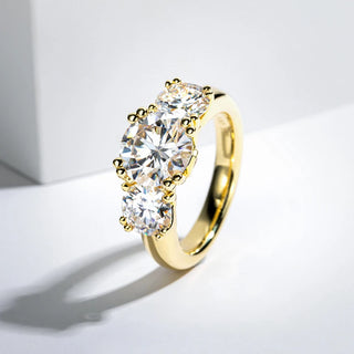 Three Stones 5 Carat Moissanite Ring