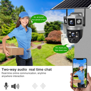 Dual Lens Solar Security Surveillance Camera