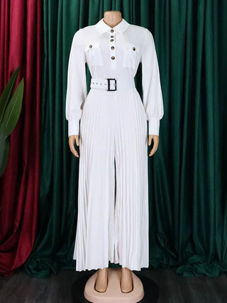 Office Lady Button Fashion Maxi Jumpsuit