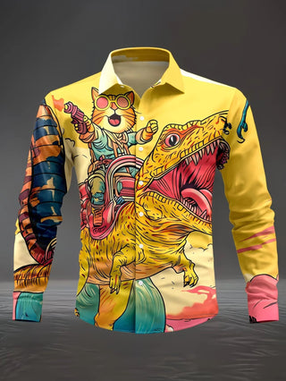 Men's Luxury 3D Print Long Sleeve Shirt - Epictzar Intl.