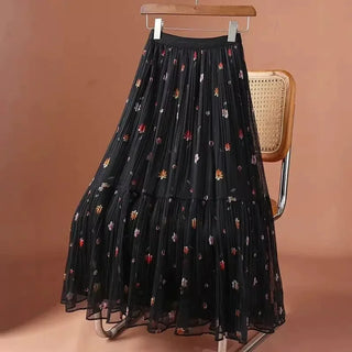 Vintage Floral Printed High Waist Skirts