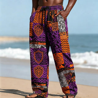 Ethnic Tribal Drawstring Wide Leg Pants
