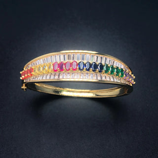 Emerald Sapphire Zircon Gemstone Bangle