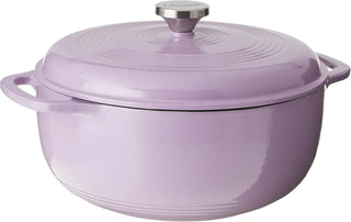 6 Quart Enameled Cast Iron Dutch Oven with Lid - Dual Handles - Oven Safe up to 500° F or on Stovetop - Use to Marinate, Cook, B