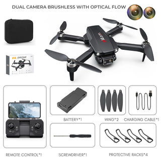 H16 Mini RC Drone Dual Camera HD Wifi Fpv Photography Brushless Foldable Quadcopter Professional Optical Flow Drones Toys 14Y+