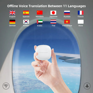 Wooask M3 Translator Earbuds,Two-Way Real Time Translator Headphones,Voice Translator Device,144 Languages with 11 Offline Packs