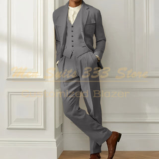 High Quality Single Breasted 3 Pcs Pants Suits