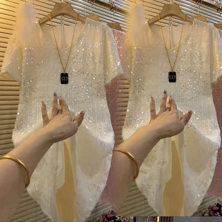 Elegant Shiny Vintage Sequins Dress