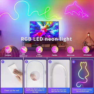 Music Sync Neon Ribbon Rope Light
