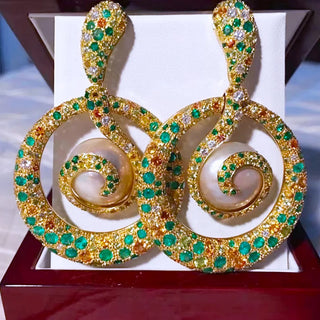 Trendy Luxury Snake Pearl Drop Earring