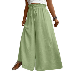 Women Wide Leg Drawstring Trousers