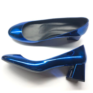 Shiny Metallic Round Toe Pumps Party Shoes