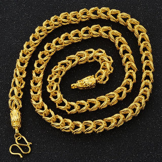 Luxury 24K Pure Gold Dragon Necklace