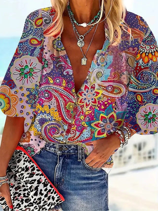 Comfortable Floral Long Sleeve Women's Shirt - Epictzar Intl.