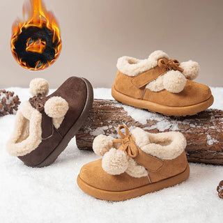 Faux Fur Winter Boots For Children Thick Warm Plush Snow Boots For Boys Girls Anti-slippery Thick Warm Cotton Shoes For Kids