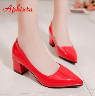 Square Heels Pumps Party Shoes