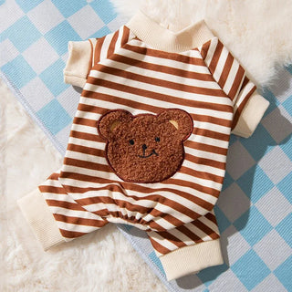Striped Print Pet Dog Jumpsuits