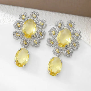 Women Wedding Flower Dangling Earring