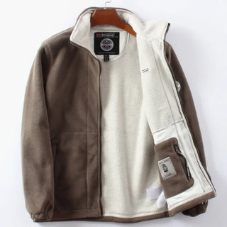 Winter Jacket Pocket Solid Color Casual Polar Fleece Men's Jacket Cold-Proof Thickened Male Warm Clothes Outwear Clothing Fleece
