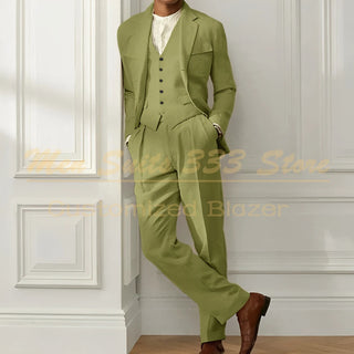 High Quality Single Breasted 3 Pcs Pants Suits