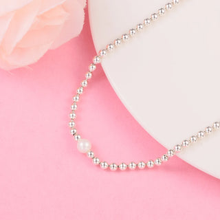 Real 100% Pearl Sterling Necklace