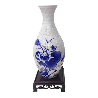 3D Puzzle Flower Vase with Base Building Blocks Unique Flower Arrangement DIY Flowerpot Living Home Decoration Ornaments