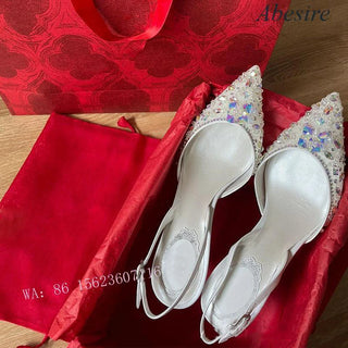 Luxury Diamond-Decorated High Heeled Shoes