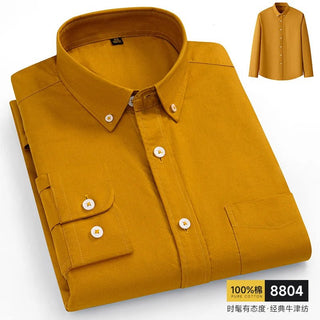 Solid Color 100% Pure Cotton Men Oxford Shirt - Epictzar Intl.
