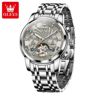 OLEVS Men's Watches 7088 Luxury Trend Fashion Automatic Mechanical Watch for Man Hollow Quartz Movement Complete Calendar Week