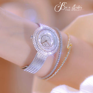 Luxury Watches For Women Diamond Dial Quartz Wristwatch Fashion Elegant Dress Ladies Watch Golden Wheat Strap Vintage Watch 2025