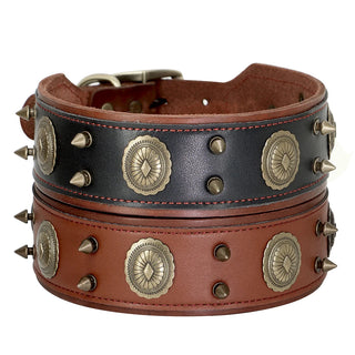 Genuine Leather Spiked Studded Collars