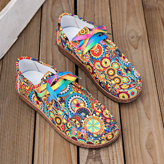 Women's Ethnic Colorful Printed Shoes