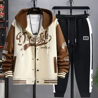Men's Hooded Sports Tracksuit Set