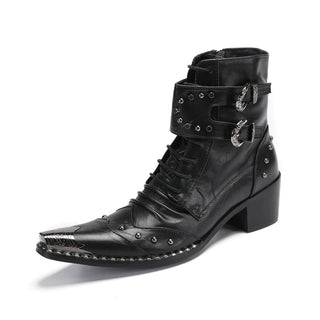 Men's Vintage Pointed Toe Ankle Boots