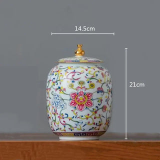 Painted Pottery Porcelain Storage Container