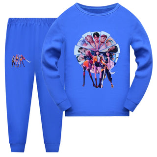 Kpop Demon Hunters Kids Clothes Cartoon Baby Girls Pajama Set Fashion Boys Long Sleeve Pyjamas Children Sleepwear Suit