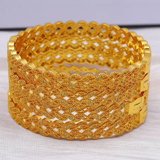 GirlS With white rhinestones Dubai Bangles For Women Bengal Africa luxury Jewelry Saudi Arab Bracelets Habesha Indian Bride Gift