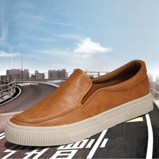 Leather Casual Shoes Shallow Slip-on Men Loafers Fashion Sewing Male Flats Outdoor Walking Shoe 2024 New Breathable Sports Shoes