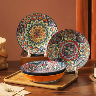 Bohemian Mandala Ceramic Dinner Plates