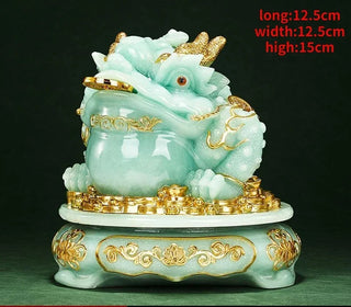 Lucky Attract Wealth Golden Toad Ornaments, Cicada Toad Living Room Office Desk Shop Gifts