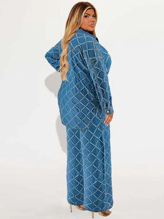 Casual Denim Plaid Pants Set - Epictzar Intl.