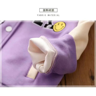 Girls Baseball Fashion Jackets Kids Embroidered Cardigan Autumn Spring Casual Outwears Children's Trends Sweatshirt Coats