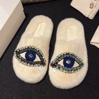 Plush Cotton Fashion Faux Fur Slippers