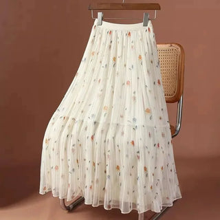 Vintage Floral Printed High Waist Skirts