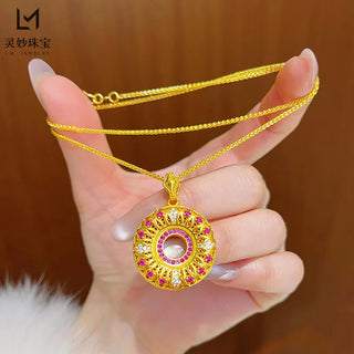 Hollow Peace Women's 24K Gold Pendant