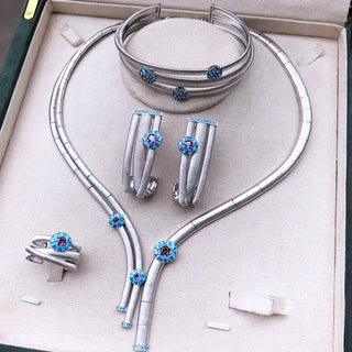 Trendy Geometric Bridal Jewelry Set