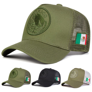 Unisex Mexican Flag Embroidery Baseball Net Caps Adjustable Casual Hats Spring and Summer Outdoor Sunscreen Hat