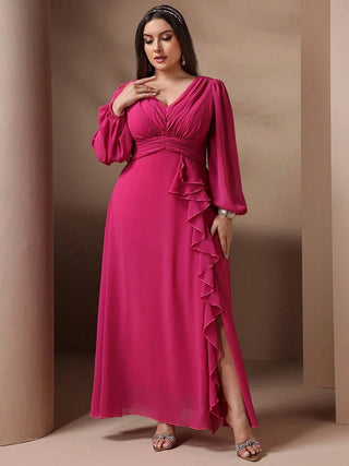 Elegant Ruffled Formal Party Maxi Dress - Epictzar Intl.