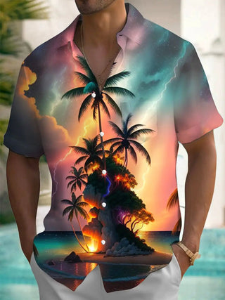 Leisure Street Walk Hawaiian Printed Full Open Button Shirt - Epictzar Intl.